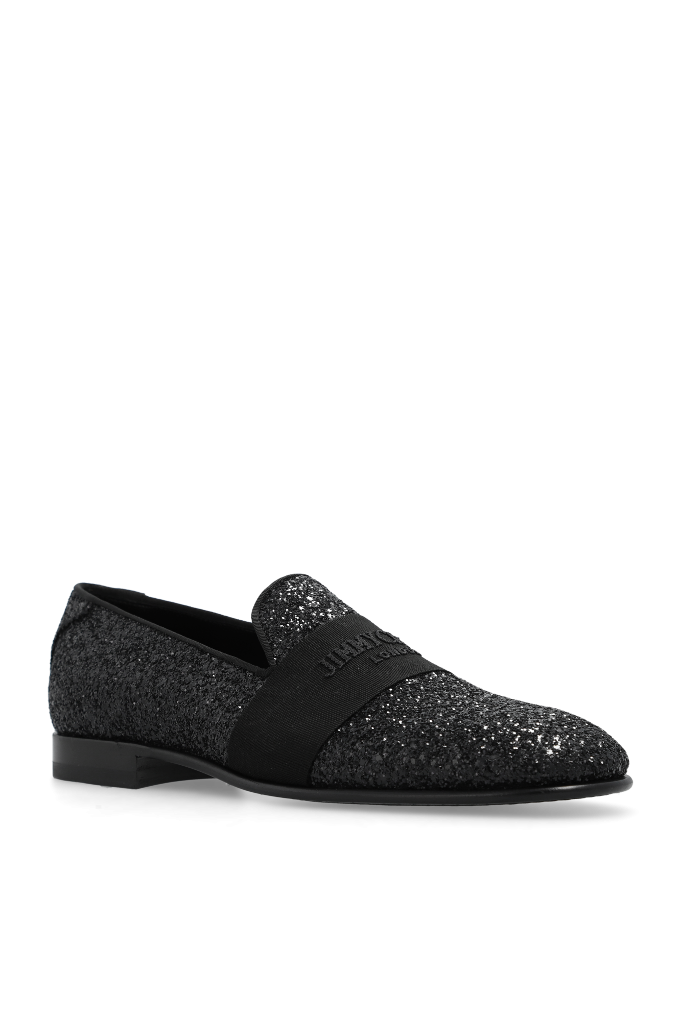 Black glitter sale loafers